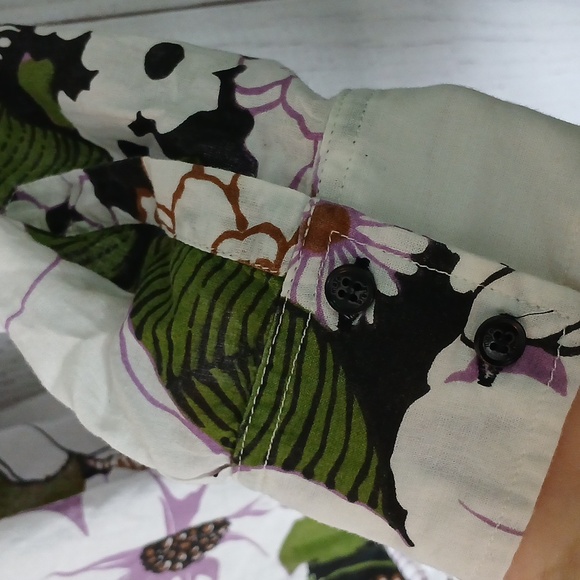 Maje Anthropologie 70's Floral Print Shirt button down blouse size small (1) - Picture 7 of 12